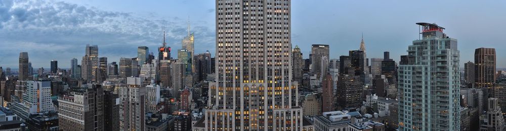 Low angle view of modern office building