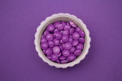 High angle view of raspberries in container