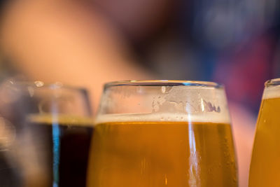 Close-up of beer glass