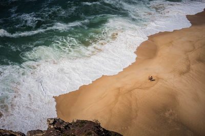 High angle view of beach