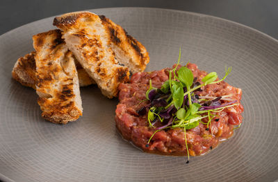 Close-up of food on table