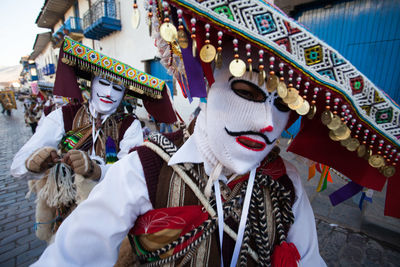 View of people in festival costume