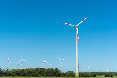 Wind turbines on a sunny day seen in germany