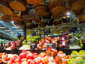 Various fruits for sale at market stall