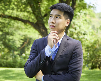 Young man looking away