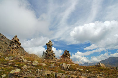 Panoramic view of a mountain against cloudy sky