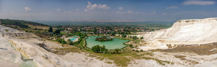 High angle view of city