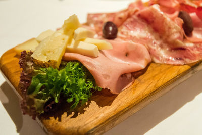 Close-up of food served in plate