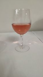 Close-up of beer in glass on table