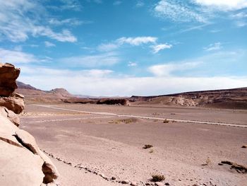 Scenic view of desert against sky