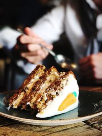 Close-up of ice cream in plate