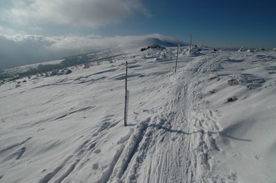 Mit den skiern auf dem riesengebirge. / with the skis on the giant mountains.