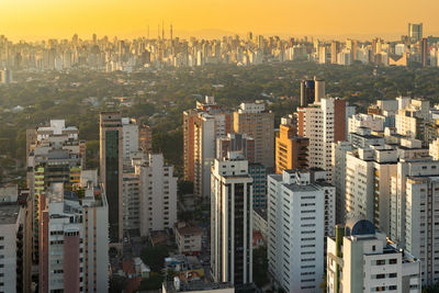 Skyline of sao paulo at sunset, brazil, south america