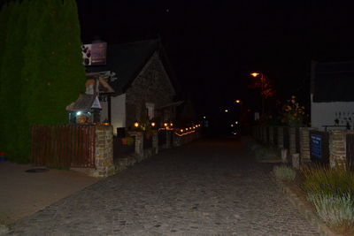 View of illuminated buildings at night