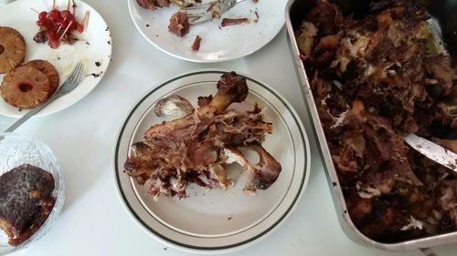 High angle view of ice cream in plate