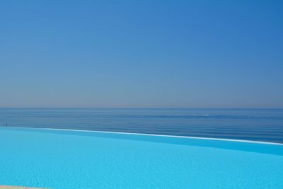 Scenic view of swimming pool against clear blue sky