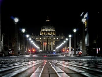 Illuminated city at night