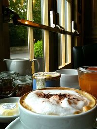 Tea cup on table