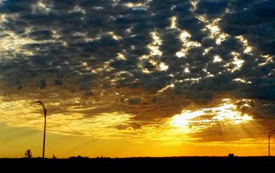 Silhouette of landscape at sunset