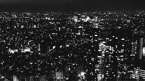 View of cityscape at night