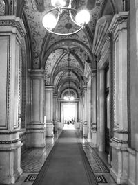 Interior of illuminated building