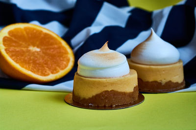 Close-up of dessert on table