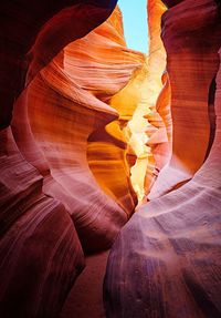 Rock formations at antelope canyon