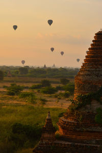View of hot air balloon against sky