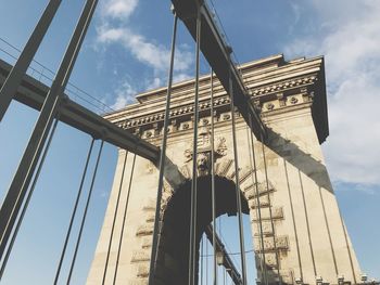 Low angle view of bridge against sky