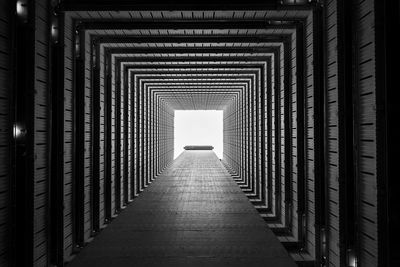 Directly below shot of empty corridor in building