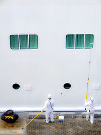 Man working at airplane