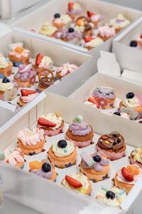 High angle view of cake on table