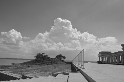 View of bridge against cloudy sky