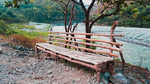 Scenic view of lake by trees