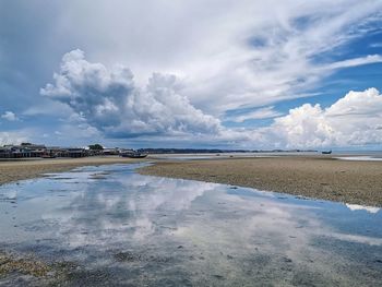 Scenic view of beach against sky