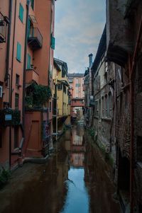 Canal with buildings in background