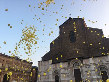 Low angle view of buildings against sky