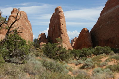 Rock formations against sky
