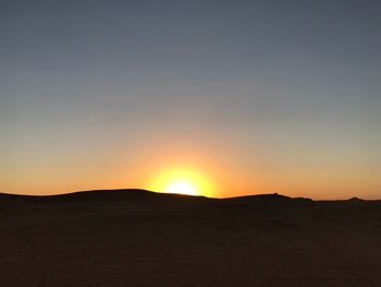 View of a desert at sunset