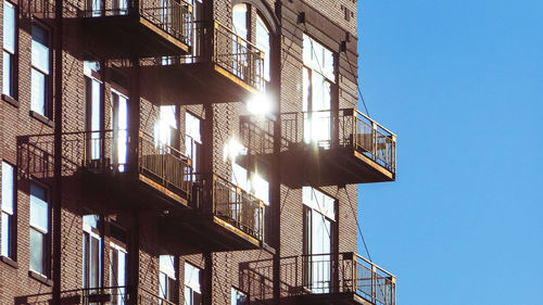 Low angle view of building against clear sky