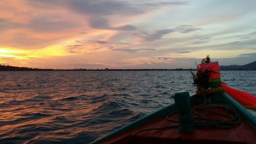 Scenic view of sea at sunset