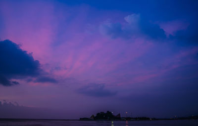 Scenic view of sea at sunset