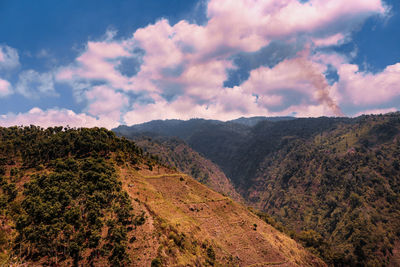 Scenic view of mountains against sky