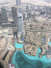 High angle view of buildings in city