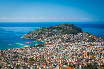 Top view of a beautiful cityscape  a residential area in a tropical country with many similar houses