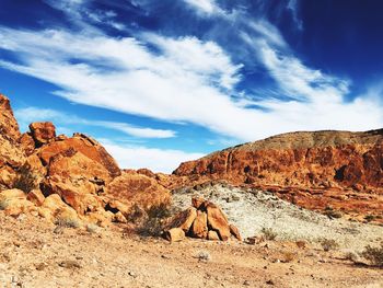 Scenic view of rock formations against sky