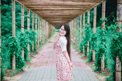 Woman standing outdoors