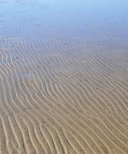 High angle view of sandy beach