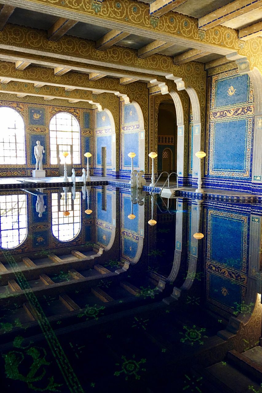 architecture, built structure, building, no people, day, window, indoors, reflection, arch, architectural column, illuminated, water, history, the past, old, pattern, art and craft