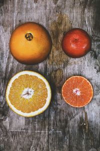 Directly above shot of orange fruit on table